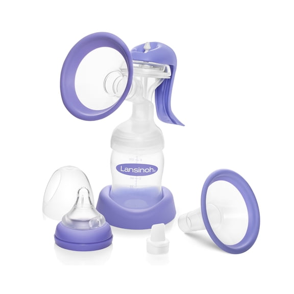 Lansinoh Manual Breast Pump, Hand Pump for Breastfeeding, Lightweight and Portable Design, Includes 5 oz Baby Bottle