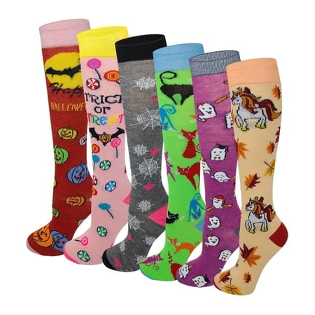 Ayla 6 Pairs Kids Big Girls Youth Baby Children s Novelty Design Knee High Socks