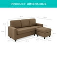 Best Choice Products Linen Sectional Sofa Couch w/ Chaise Lounge