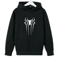 thumbnail image 2 of Sudadera con capucha para niños, sudadera de polar holgada con estampado de araña a la moda para niños y niñas de 2 a 14 años, 2 of 4