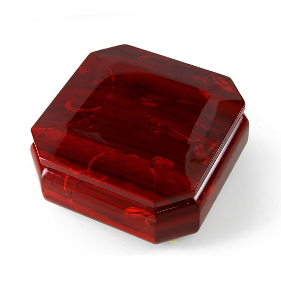 Artistic 30 Note Beveled Musical Jewelry Box Floral Motifs - Amazing Grace