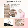 thumbnail image 5 of Jierger Hanging Jewelry Organizer Storage Roll with Hanger Metal Hooks Double-Sided Jewelry Holder for Earrings, Necklaces, Rings on Closet, Wall, Door, 1 piece, 5 of 6