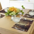 thumbnail image 4 of Ambesonne Landscape Place Mats Set of 4, Misty Weather Forest, Standard Size, Pale Yellow Dark Orange, 4 of 6