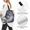 thumbnail image 5 of Large Capacity Single Shoulder Shopping Bag 19.7×15.7×5.9in Main Pocket Large To Accommodate Your Daily Needs Can Be Portable Can Be A Single Shoulder Back Dark Grey And White Gold Marble, 5 of 8