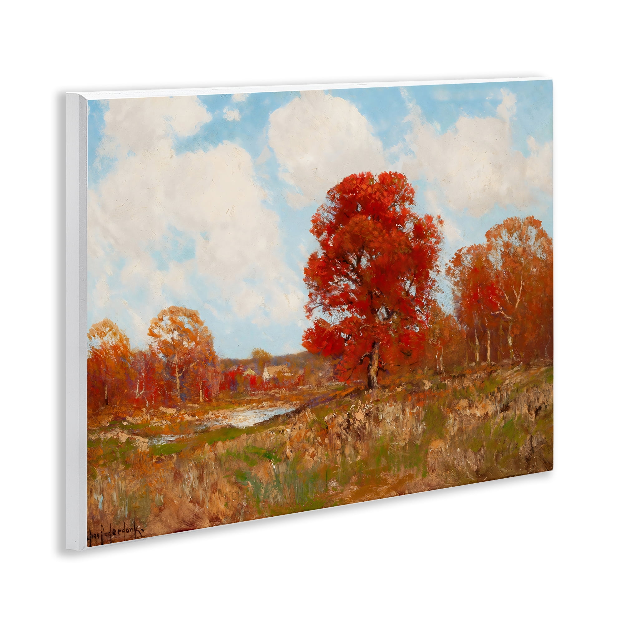 Fall Landscape with Red Foliage Wall Plaque Art, design by Arlington Prints
