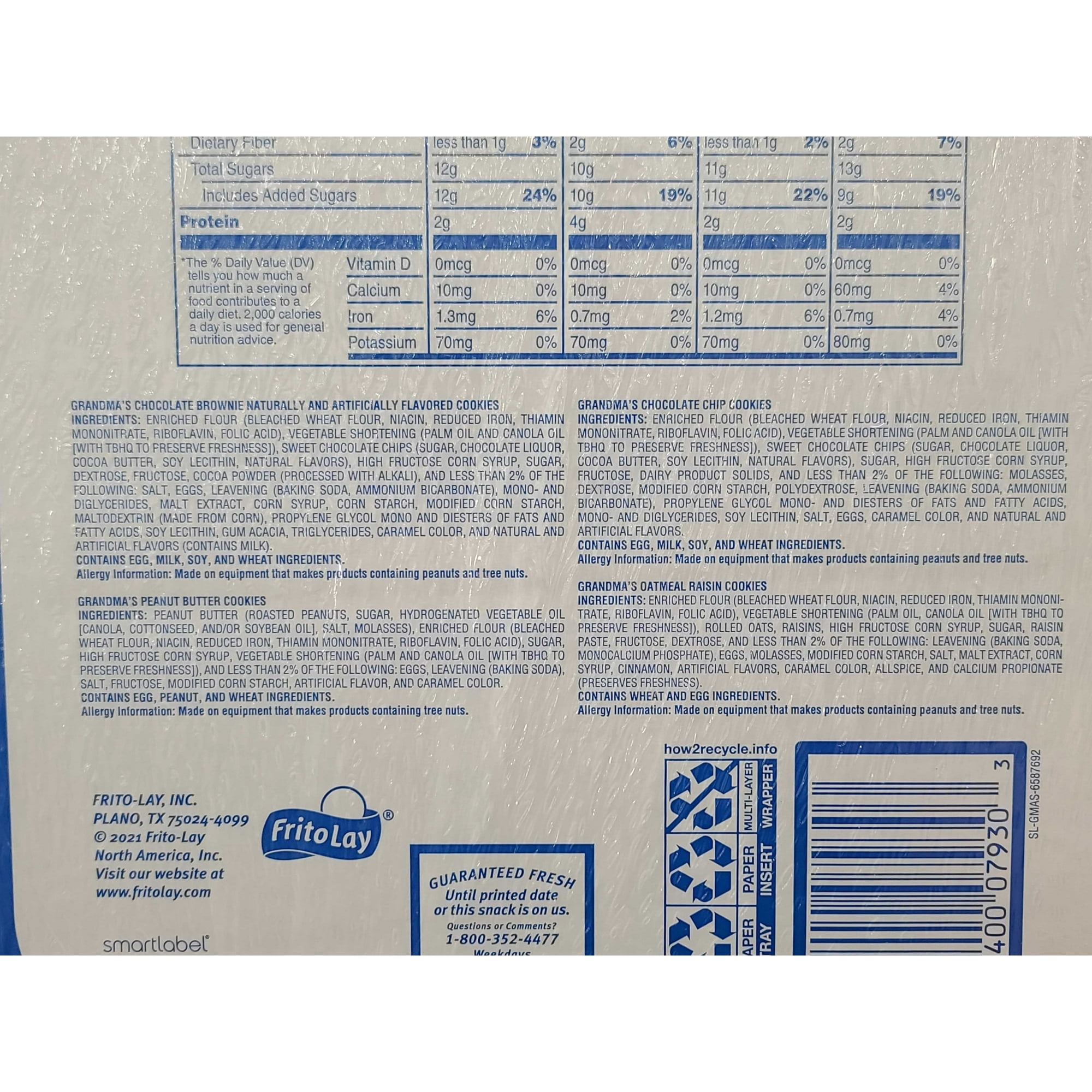 Grandma’s Cookies Variety Mix, 33-Count Individually Wrapped Snack Pack Assortment