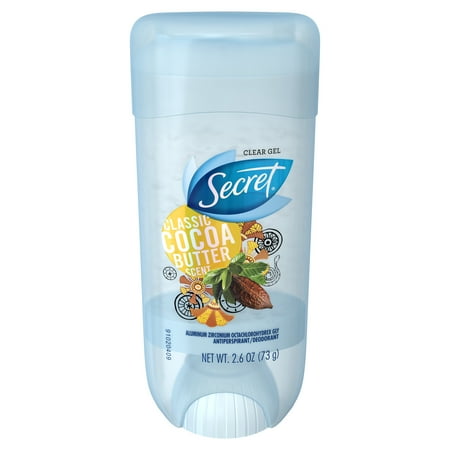 - Secret Fresh Antiperspirant and Deodorant Clear Gel, Classic Cocoa Butter, 2.6 Oz.
