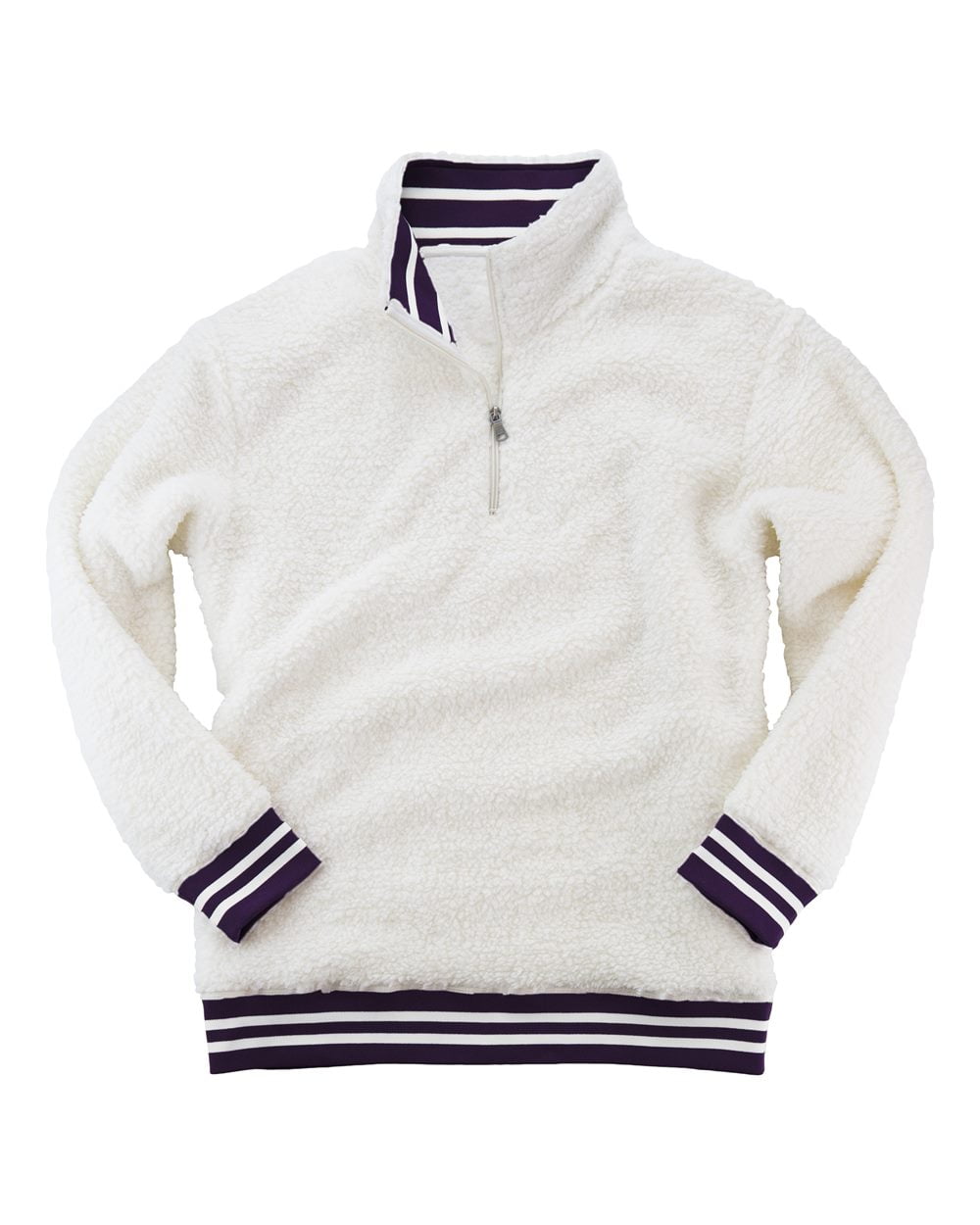 Boxercraft Q20NPU Adult Varsity Sherpa Natural and Purple 3X