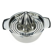 Machinehome Best Choice Manual Stainless Steel Fruit Squeezer Hand Juicer Lid Rotation Press Reamer with a Bowl & Strainer