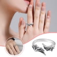 thumbnail image 3 of Anillo ajustable con alas de murciélago. Anillo abierto exquisito. Joyería de moda para hombre y mujer. Anillo abierto ajustable., 3 of 7