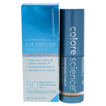 Sunforgettable Age Defense Brush-On Mini SPF 50 - Medium by Colorescience for Women - 0.07 oz Sunscr