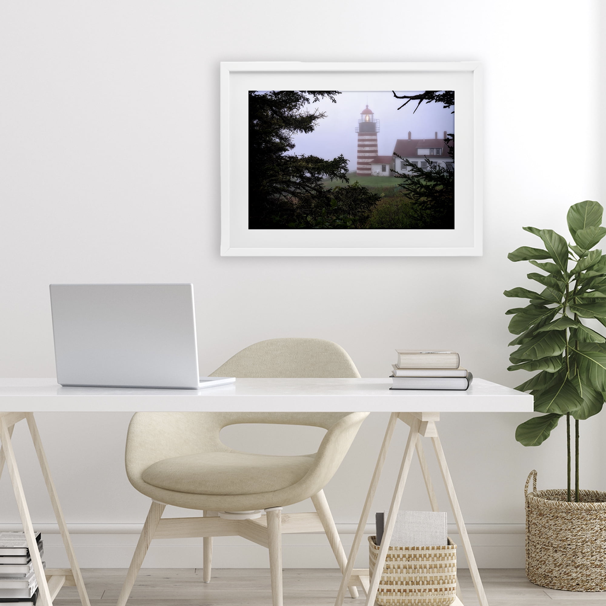 Stupell Industries Socked In By Fog White Framed Print Under Glass, design by Rick Berk