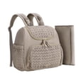 thumbnail image 3 of Bolsa de pañales para bebé, mochila para pañales para mujer, elegante bolsa de pañales de viaje multifuncional para mamá, bolso para bocadillos, mamá Marrón, 3 of 9