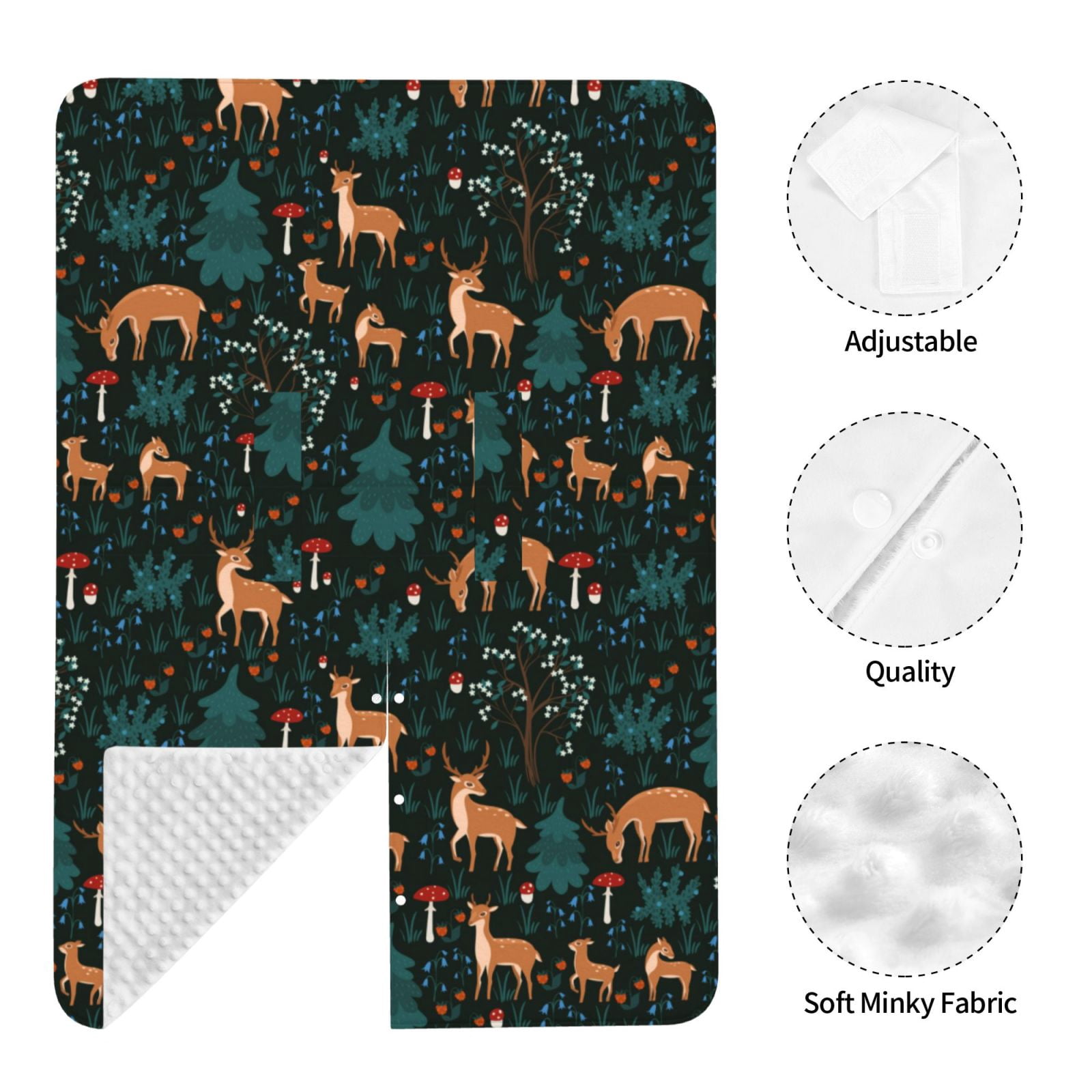 Car Seat Cover Baby - Deers In The Forest Breathable Infant Car Seat Cover for Baby Carseat, Lightweight Comfort Baby Essentials Must Haves Newborn Stuff for Girl Boy