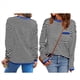 thumbnail image 2 of Suéter de Punto Suave A Rayas para Mujer, Camisa Holgada con Bolsillo en el Pecho. Azul de Luna L, 2 of 5