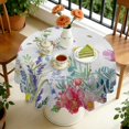 thumbnail image 4 of Round Tablecloth Kitchen Table Cover 60 Inch Polyester Waterproof Stain Wrinkle Free flower Design, 4 of 5