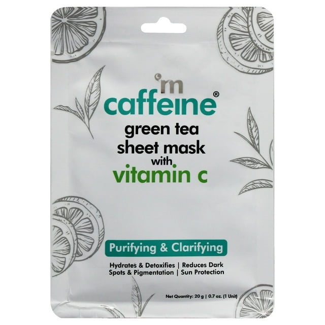 Mascarilla de té verde con cafeína y vitamina C, 1 unidad