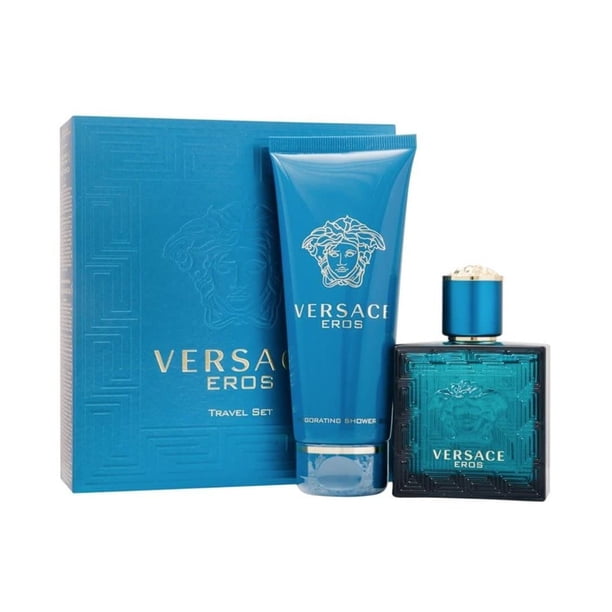 Set de viaje Versace Eros para hombre con aerosol EDT de 50 ml y gel de 100 ml