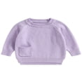 thumbnail image 1 of Baby Girl Boy Knit Pullover Sweater Fall Winter Warm Sweatshirt Tops with Pocket, 1 of 6