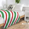 thumbnail image 4 of Red White Diagonal Stripes Flannel Fleece Throw Blanket Christmas Sweet 50x60 Inches Soft Blanket for Couch,Cozy,Warm,Lightweight, 4 of 6