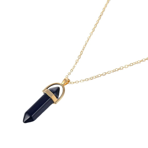 Pendant Necklace Faux Crystal Stone Decorative Metal Women Chain Necklace Jewelry Accessories