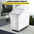 thumbnail image 3 of Ingredient Storage Bin, 11.4 Gallon Capacity Shelf Ingredient Bin, 280 Cup Flour Bins on Wheels Commercial Prosave Shelf-storage Ingredient Bin with Lid and Scoop Rice Bin for Kitchen White, 3 of 11
