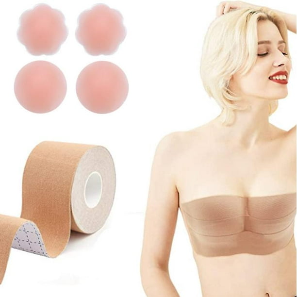 3pcs Boob Tape Roll Straight Bra Tape Breast Lift Tape Chest