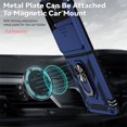 thumbnail image 5 of Heavy Duty Armor Case for Samsung Galaxy Z Flip 4, Rugged PC Soft TPU Military Grade Shockproof Metal Magnetic Car Mount Shockproof Cover with Camera Lens Sliding Ring Holder Bracket Case,Blue, 5 of 9