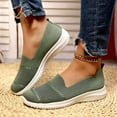 thumbnail image 6 of Miluxas Women's Comfortable Mesh Breathable Slip on Shoes Sneakers Lightweight Anti-Slip Thick Sole Flat Shoes for Travel & Walking Casual Shoes for Spring Summer Green 10(44), 6 of 6