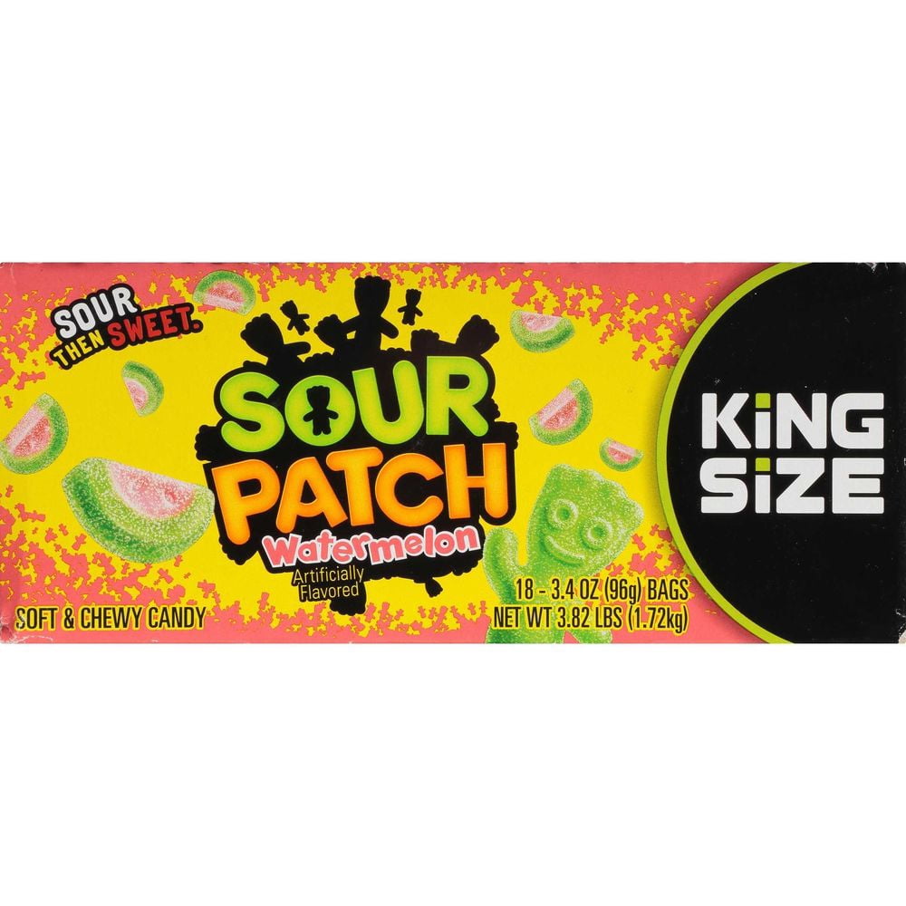 Sour Patch Kids Watermelon Soft and Chewy Candy, 3.4 Ounce -- 144 per Case.
