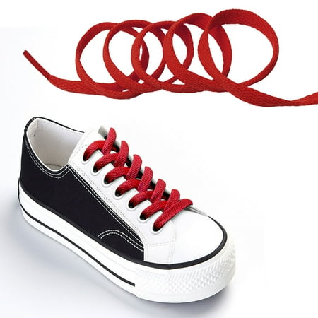 

Alueeu Shoelace Flat Shoe Laces 8mm Wide Shoelaces For Athletic Running Sneakers Shoes 2 Pair