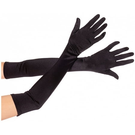 Extra Long Satin Gloves Adult Costume Accessory Black