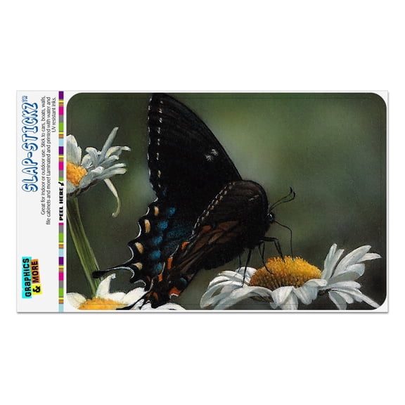 Black Swallowtail Butterfly and Daisies Home Business Office Sign