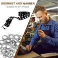 thumbnail image 5 of Uxcell 30Set 1/2" Grommets Eyelets with Washers for Fabric Leather Belts Clothes Bead Cores DIY Project Silver, 5 of 7