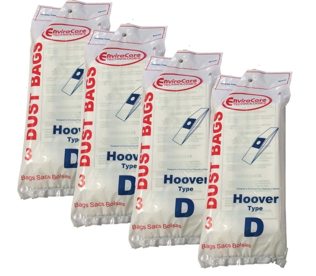 4 pkgs Hoover Type D Upright Vacuum Cleaner Bags Part #4010005D Dial a 12 bags 