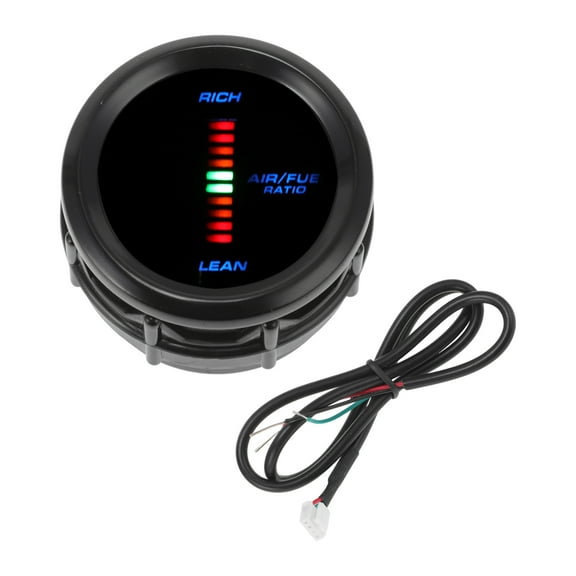 Unique Bargains Air/Fuel Ratio Gauge 2" 52mm AFR Controller Gauge Colorful LED Digital Display Car Vehicle Automotive Universal Black Black Blu-ray