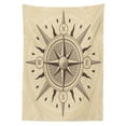 thumbnail image 3 of Ambesonne Compass Tablecloth Rectangular Table Cover, Sea Exploration Theme, 60"x84", Tan Taupe, 3 of 4