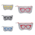 thumbnail image 3 of serony Glasses Pattern Felt Glasses Box Bags Zipper Closure Eyewear Pouch Light Portable Glasses Protective Organizer, 3 of 8