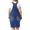 thumbnail image 4 of DARING DIVA Women's Plus Denim Overall Adjustable Strap Dress 1X Dark Blue, 4 of 6