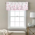 thumbnail image 3 of Pink Spring Floral Kitchen Curtain Valances for Windows Farmhouse Short Curtains, Summer Botanical Watercolor Vintage Rod Pocket Valance Curtain for Bedroom Cafe Living Room 42"x12", 3 of 8