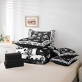 thumbnail image 6 of Homewish Spooky Skull Skeleton 7-Piece Twin Bedding,Hipple Damask Floral Bedding Comforter Set,Halloween Bed Set,Black Reversible, 6 of 8