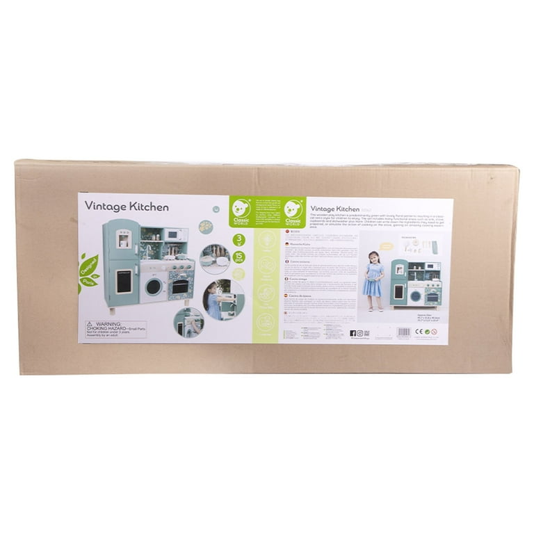 Classic Toy Children's Pretend Wooden Vintage Kitchen - Realistic