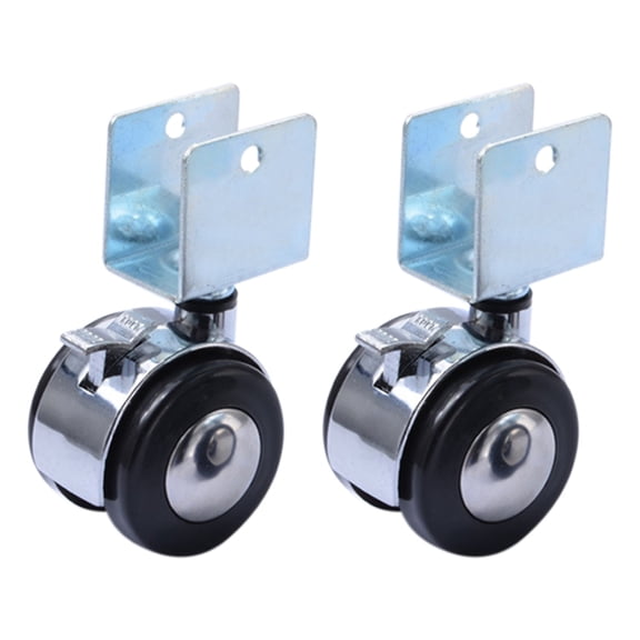 4Pcs 2 Inch Crib Casters Cabinet Clamp with Brake Wheels Nylon Furniture Hardware Fittings