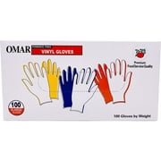 Omar Disposable Powder-Free Vinyl General-Purpose Gloves, Extra Large, Clear, 100 Gloves Per Box