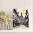 thumbnail image 2 of European Old Town Street Woodcut Style Canvas Print/Wall Art， Suitable for Living Room， Bedroom， Office， Dining Room， and Hallway Decoration., 2 of 8