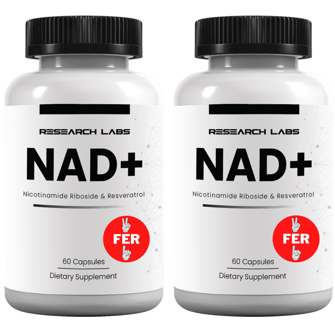 Research Labs NAD + Supplement. 2 for 1 Ad. Proprietary Formula w/ RiboYOUNG™. Nicotinamide Riboside, Quercetin, Resveratrol, Betaine. True NAD supplement Anti Aging