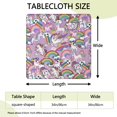 thumbnail image 2 of Purple Unicorn Rainbow Party Pattern Square Fitted Tablecloth with Elastic Edge,Square Table Cover,Washable Elastic Table Cover for Home Kitchen Party Decor 34"x34", 2 of 6
