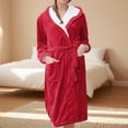 thumbnail image 2 of Jindong Robes en Peluche pour Femmes Robe en Polaire Longue Chaude Peignoir de Bain Veste de Détente Imprimée Robe de Confort Robes pour Femmes, 2 of 5