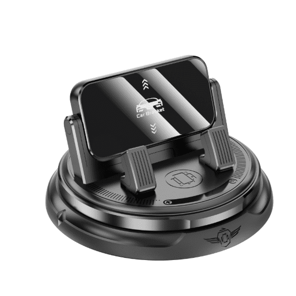 Car Phone Mount, 360° Rotatable Dashboard Cell Phone Holder with Adjustable Spring Clip, Anti-Slip One-Hand Operation Universal Car Navigation Bracket for All Smartphones 4–7 Inches(M)