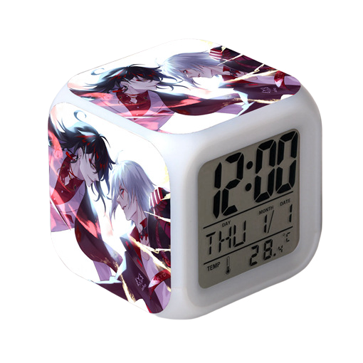 TIMPCV Anime Alarm Clock One Piece LED Square Clock Digital Alarm Clock